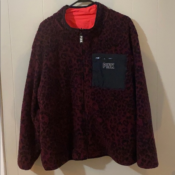 PINK fleece zip up jacket